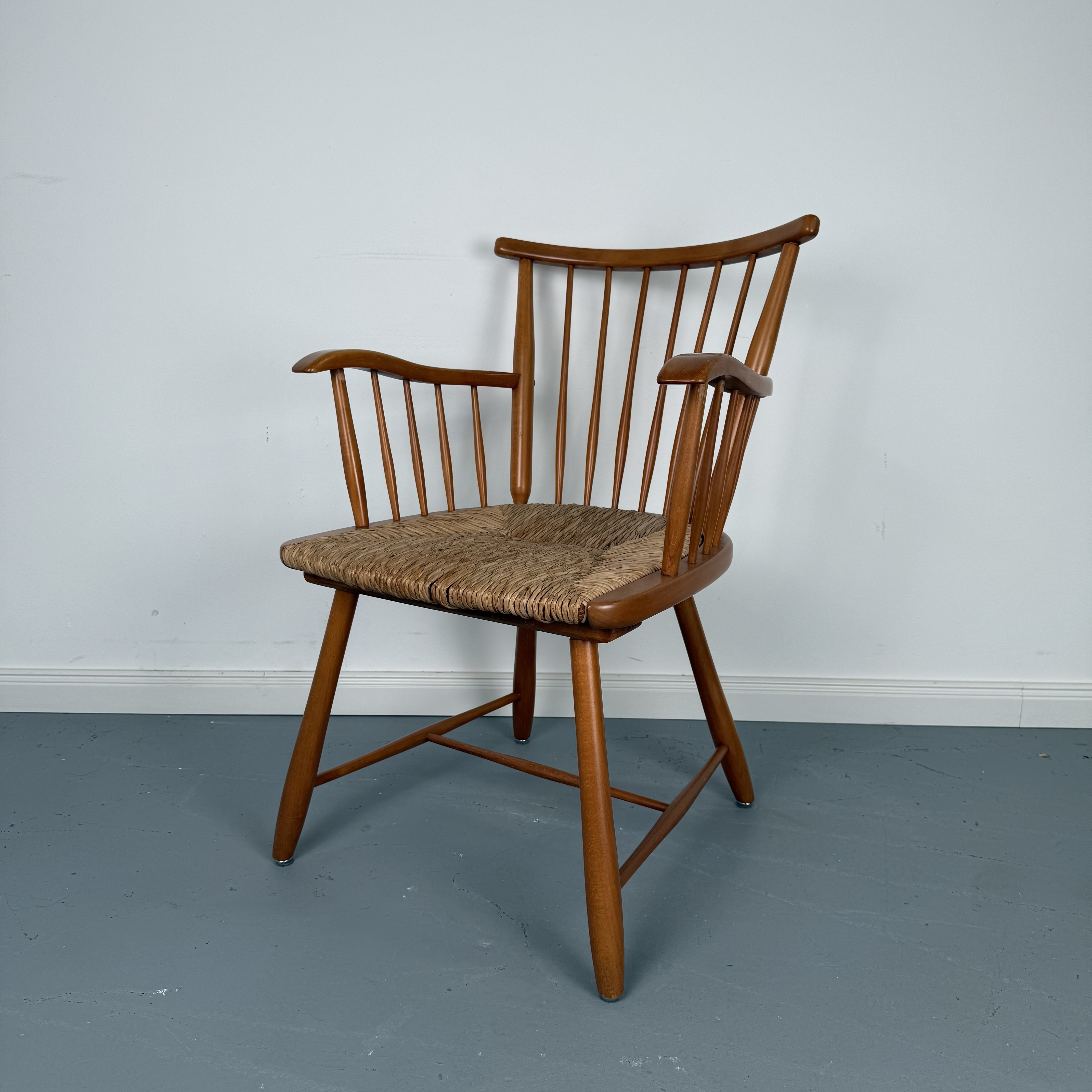 Esszimmerstuhl mit Armlehne von Arno Lambrecht für WK Möbel