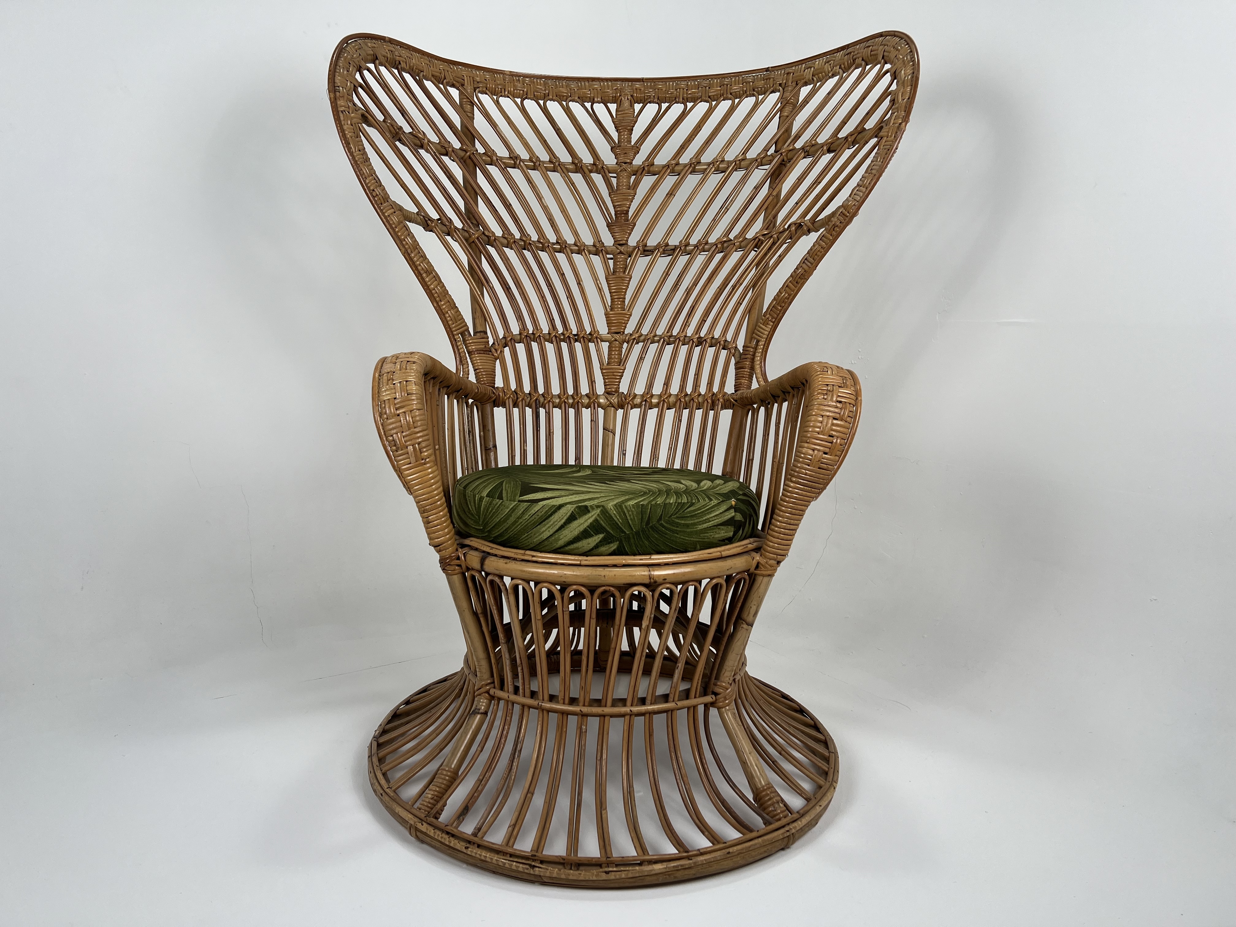 Pfauenthron Rattansessel made in italy