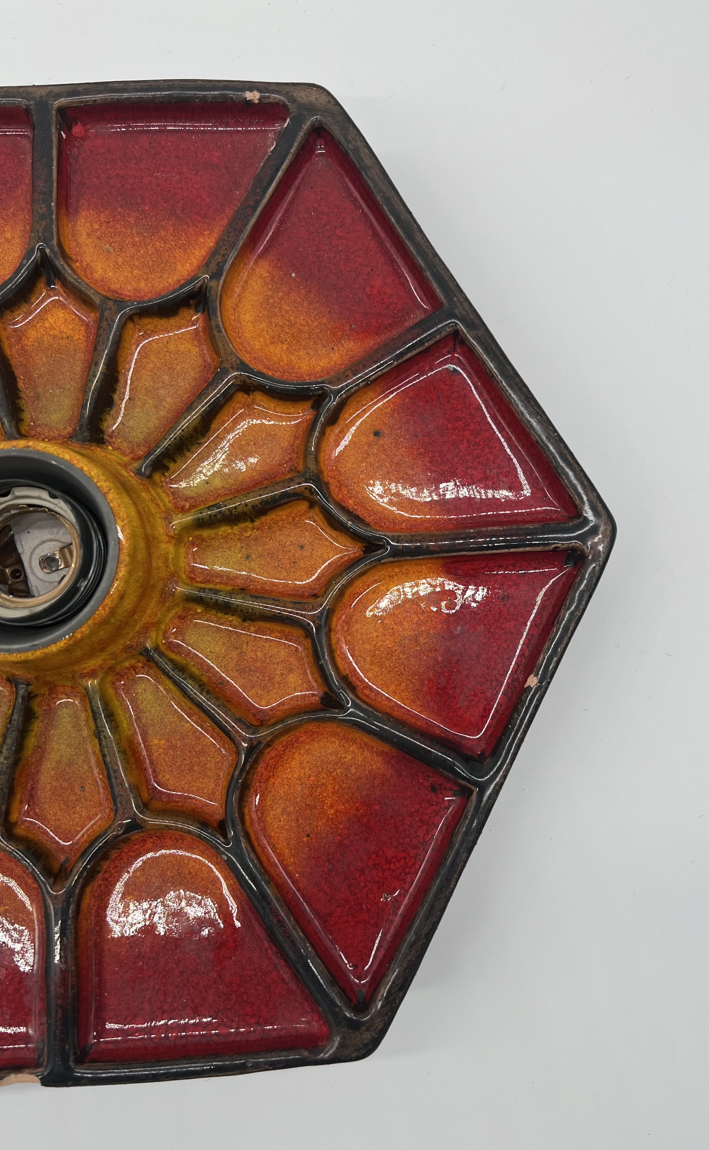 1970er Keramik Wandleuchte