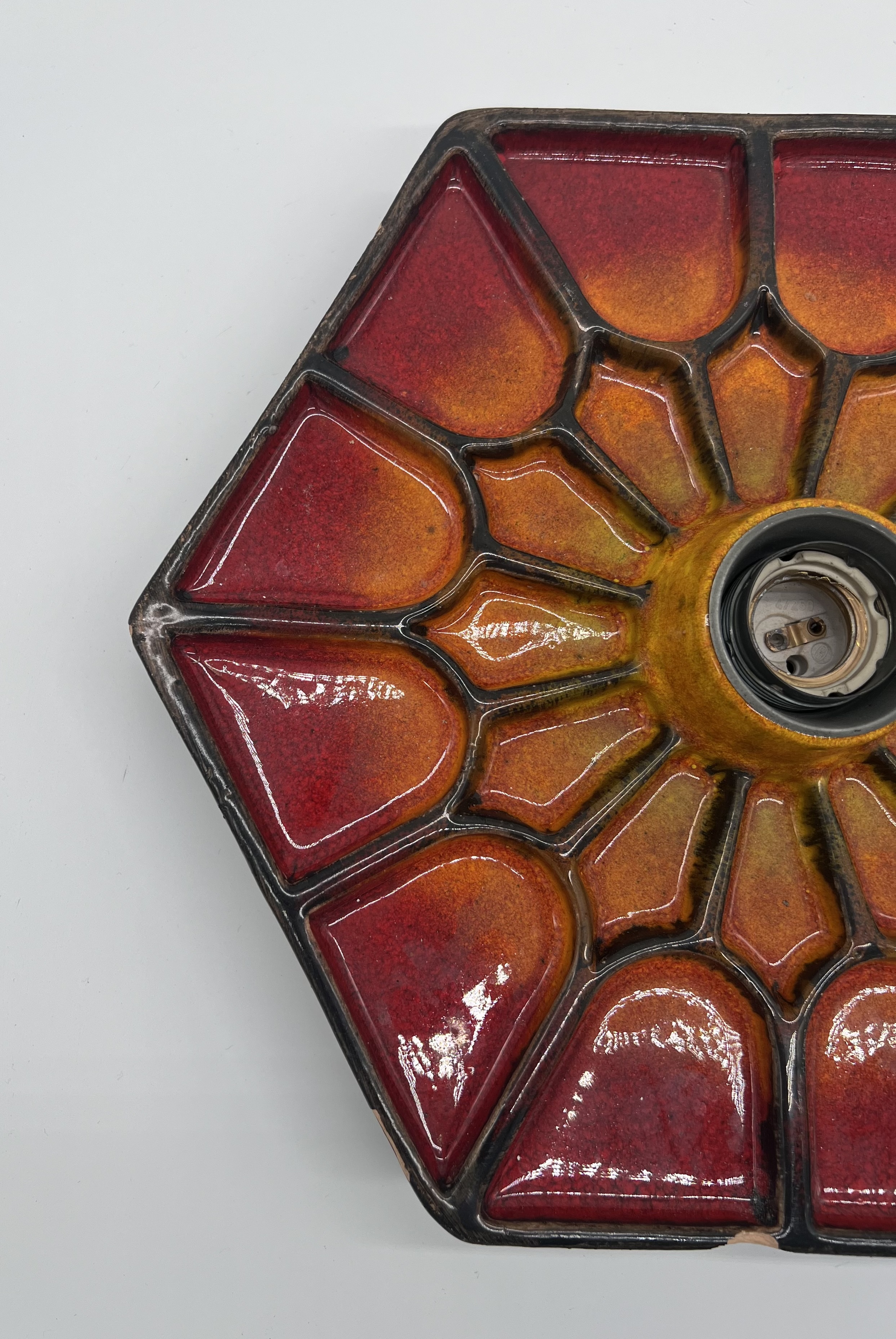 1970er Keramik Wandleuchte